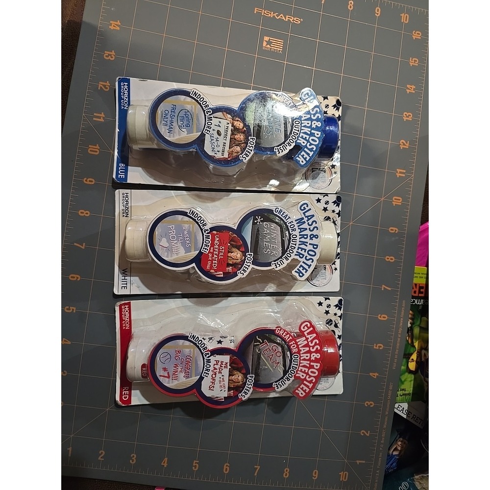 Horizon Group USA Glass & Poster Markers Set Of 3 Red White Blue NIPS 2015